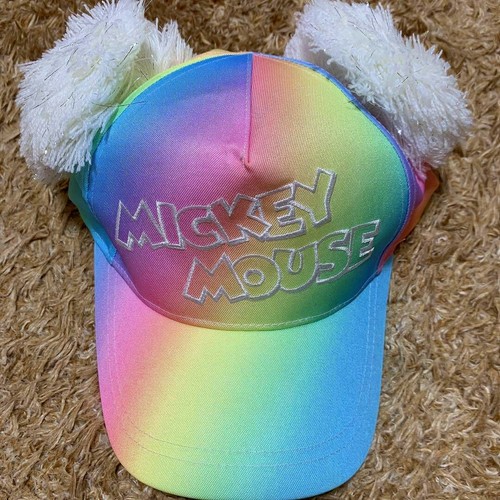 Mickey Mouse PONPON Cap Rainbow Hat 