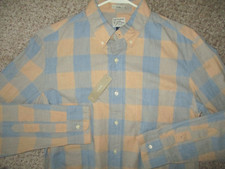 J CREW Stretch Shirt Secret Wash Poplin M Slim Long Sleeve Plaid NEW Lightweight