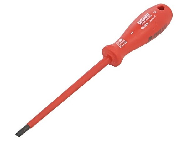 616474 Schraubendreher Isoliert Flach 55X10Mm L.Klin: 125Mm Unior-image