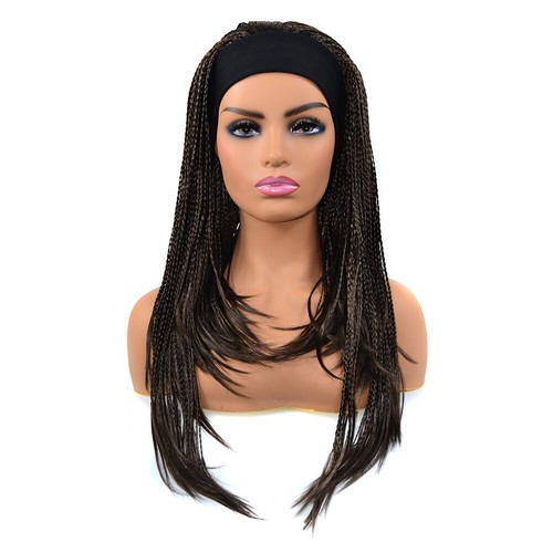 Box Braided Headband Wig for Black Women 18" Synthetic Full Braids Wig Wrap Wig  - Picture 17 of 35