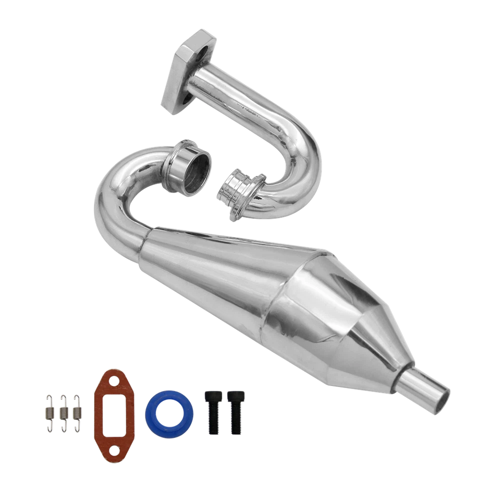 Tubo de escape de aluminio FLMLF RC CAR para 1/5 HPI RV KM Baja 5B SS 5T 5SC CAMIÓN Foto 3 de 4