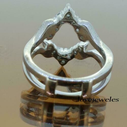 925 Silver Engagement Ring Enhancer 1.20CT Round Lab-Created Diamond Guard Wrap - Picture 5 of 7