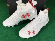 Under Armour UA Spotlight MC Football Cleats White Orange Yellow Black Navy Blue