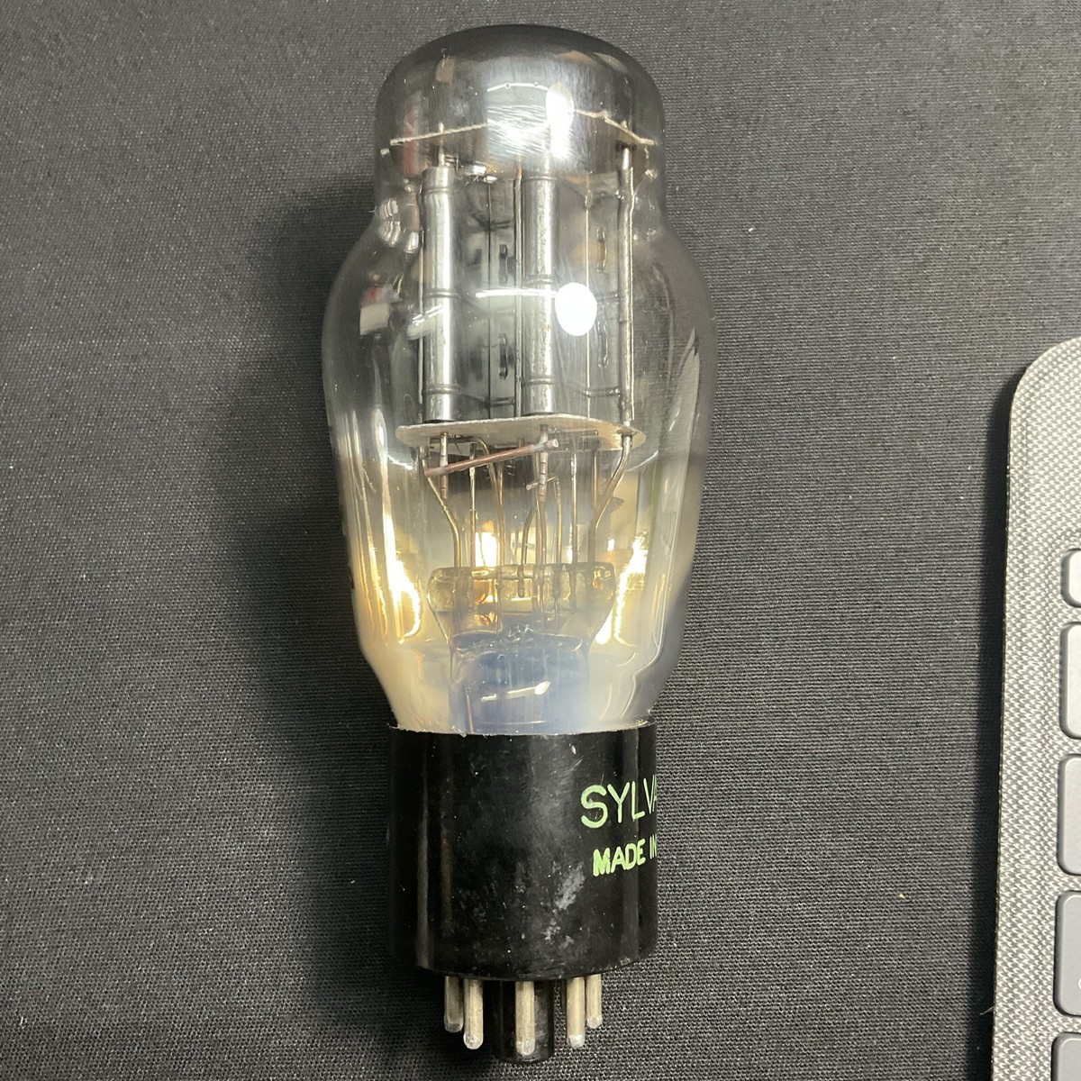 真空管 6B4G 米SILVANIA社2本 SYLVANIA 6B4G POWER VACUUM TUBE TESTED VINTAGE BLACK PLATES G