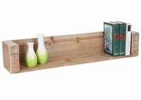 BüCherregal HWC-A15, Wandregal HäNgeregal, Tanne Holz Rustikal Massiv 60Cm