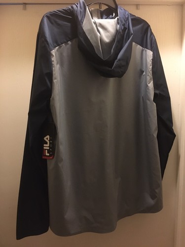 Men's FILA Sport Windbreaker Jacket w/Hood- Gray/Blue Sz L NWT MSRP $50 - Picture 5 of 6