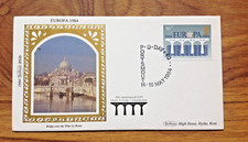 Europa  1984  Benham Silk FDC / Cover  Bridge over Tiber Rome , Portsmouth  pmk.