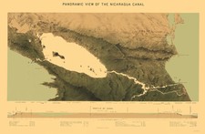 Historic Nautical Map - Nicaragua Canal - Bien 1870 - Vintage Wall Art