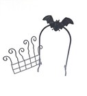 Miniature Dollhouse Halloween Village Black Metal Garden Gate  With A Bat 1:12 — photo 5