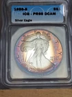1986 S Silver Eagle Toned ICG PR69 American Eagle Silver Dollar Coin ASE Toning