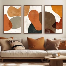 Hand-painted Oil Painting 3 Panel Creativity Wall Art Minimalism unframed #020