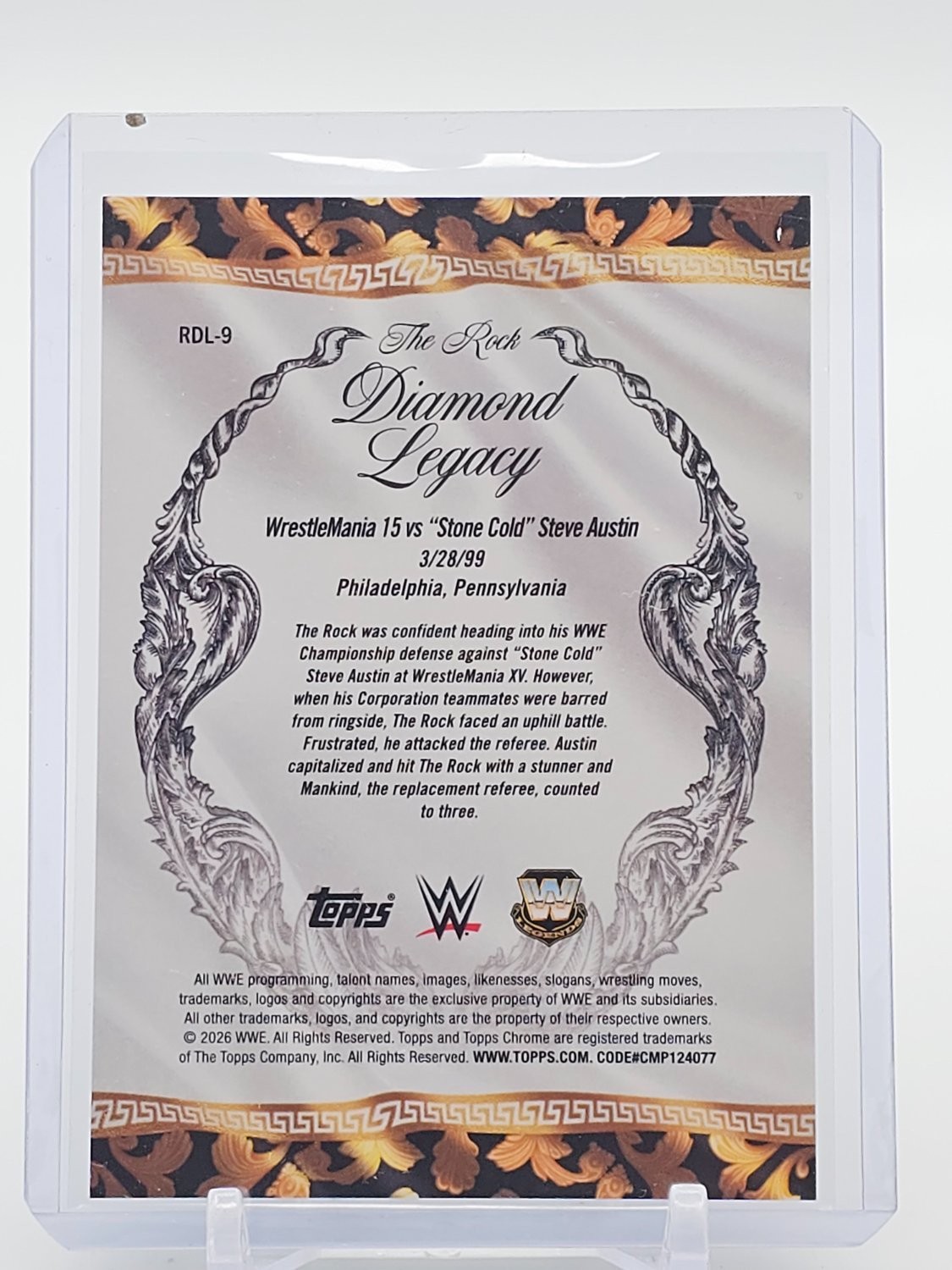 THE ROCK 2026 TOPPS CHROME WWE THE ROCK DIAMOND LEGACY BLACK REFRACTOR /10 Q1887 view 2