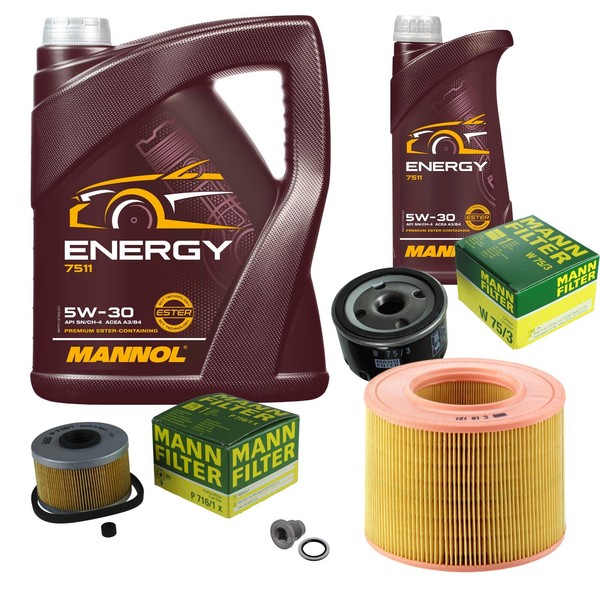 Mann Inspektionspaket 6L Mannol Energy 5W-30 FüR Renault Megane Scenic 1.9 D-image