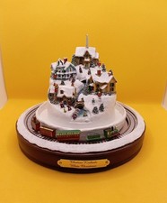 Thomas Kinkade White Christmas Animated Village Lights Train Bradford 2007