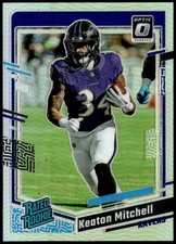 2023 Donruss Optic #207 Keaton Mitchell Holo Rated Rookie E1