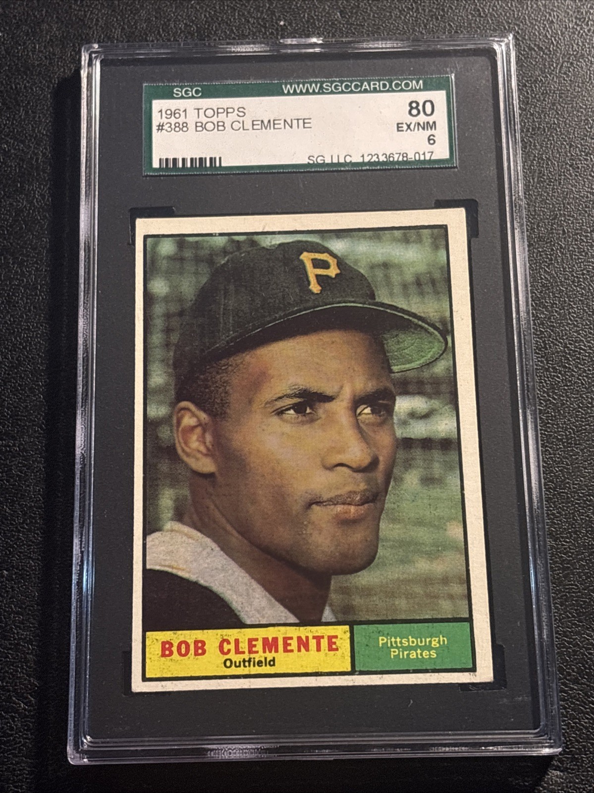 1961 Topps #388 Bob Roberto Clemente Pittsburgh Pirates HOF SGC 6 EX-NM