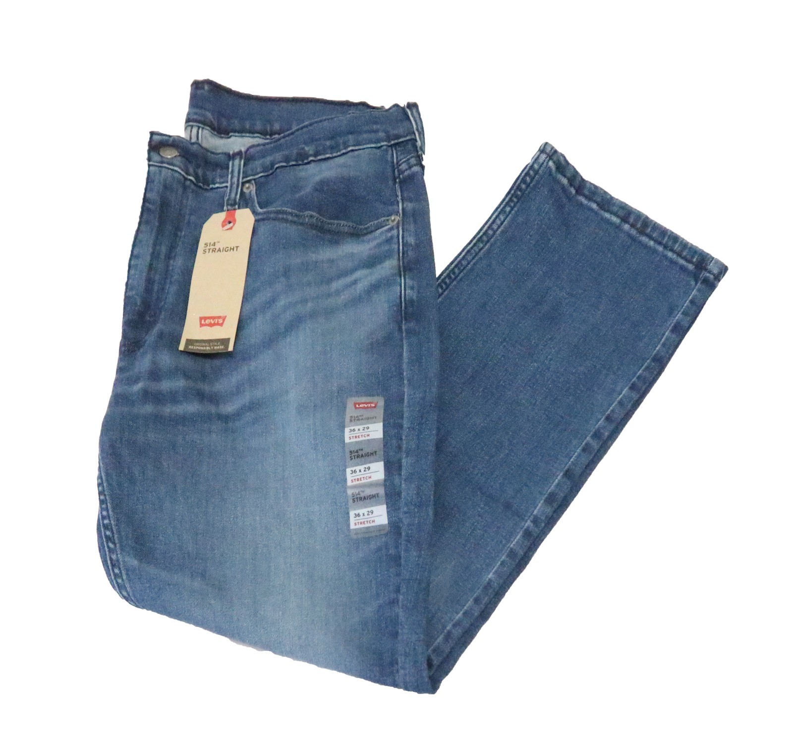 Men's Levi's 514 Straight Jeans, Medium Wash Blue with Fadin