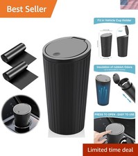 Versatile Car and Home Trash Bin with Pop-up Lid - Includes 2 Trash Bags