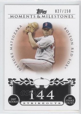 2008 Topps Moments & Milestones /150 Daisuke Matsuzaka (2007 Rookie 201 Ks) 1k3