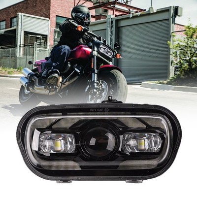 Motorrad LED Scheinwerfer Für 2008-19 Harley Fat Bob Fern-Abblendlicht DRL Lampe