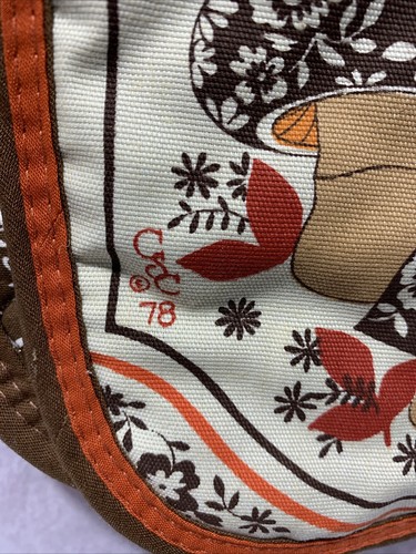 Vintage Mushroom Sayco Casserole Pot Holder Hanging Double Oven Mitt USA Made - Picture 2 of 5