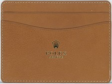 ROLEX Brown Tan Leather Card Holder Calendar Instruction Booklet 050.05.34