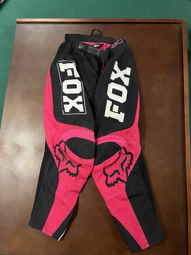 Fox Racing 180 Pants Youth 8/24 Blue Black Motorcross MX Dirt Bike Logo Padded