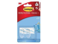 Command Clear Hooks with Clear Strips, Small (Pack 2) COM17092CLR 6.23 per strip