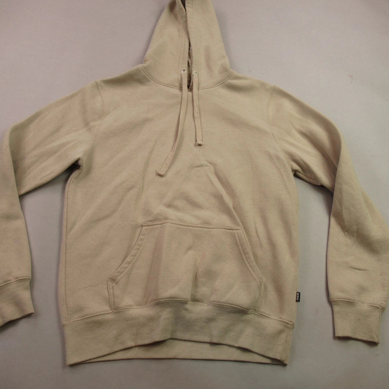 RSQ Hoodie Mens Small Long Sleeve Hooded Pullover Pocket Beige Casual
