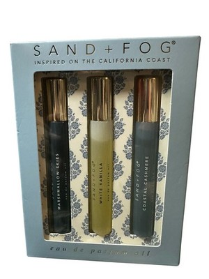 Sand + Fog Perfume Oil Discovery Set 3 Pack Coastal Cashmere Vanilla Marshmallow