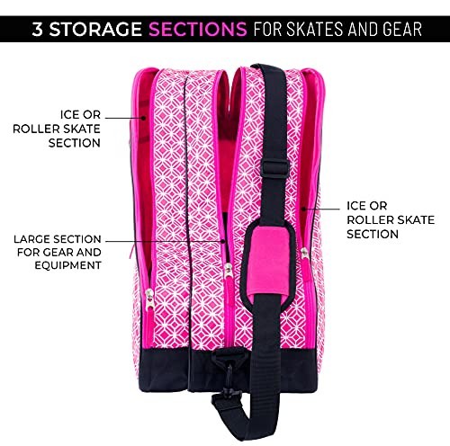 Roller Skate Bag for Girls, Pink, Stores Inline, Quad, or Ice Skates, 3 - Picture 6 of 8