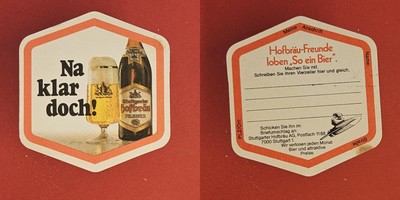 Stuttgart Hofbräu Of course! #1 Brewery Beer Mat Beer