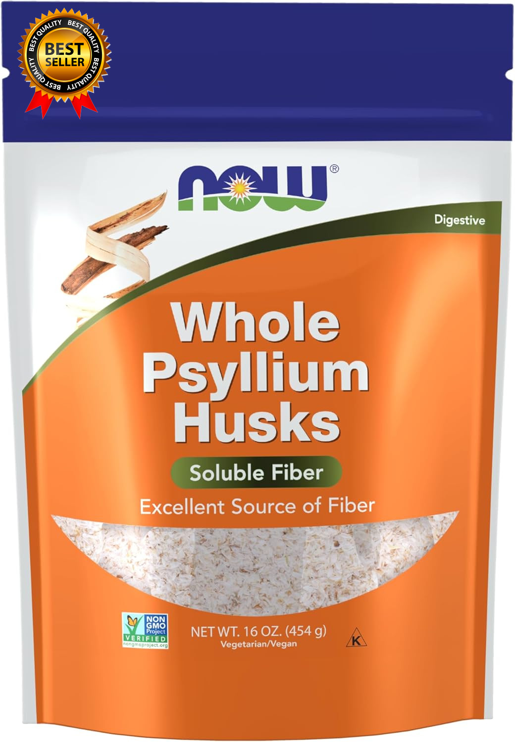 Supplements Whole Psyllium Husks Non-Gmo Project Verified Soluble Fiber 16-Ounce