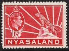 Nyasalandia 1938 - SG 132, 11/2d, carmín - Rey Jorge VI - MH-OG - Cat. £11.00
