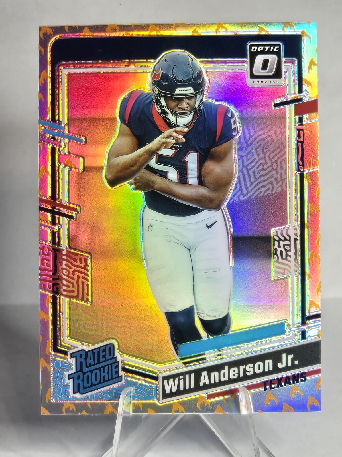 Will Anderson Jr. 2023 Optic Rated Rookie Fire Emoji Prizm RC #246 TEXANS 🔥