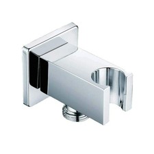 Deviatore doccia quadrato con supporto soffione attacco ½” ottone cromato lucido