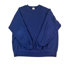 Vintage Jerzees Navy Blue Crewneck Sweatshirt Mens 2XL Blank Made in USA Russell