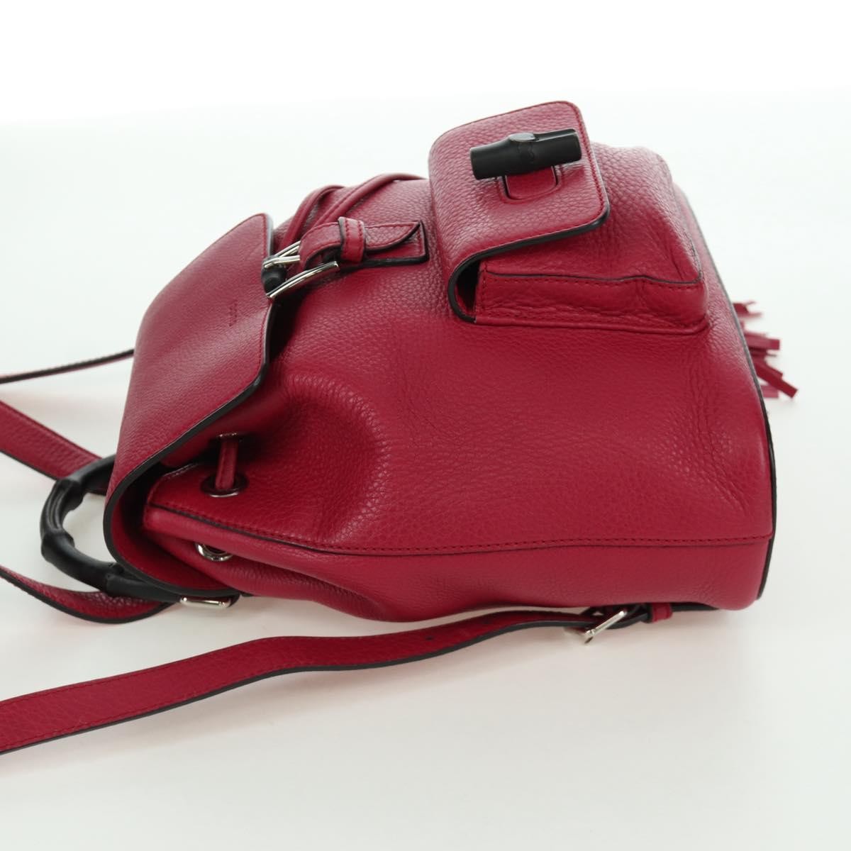GUCCI Bamboo Backpack Leather Pink Silver 387149 Auth 171479V | eBay