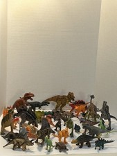 Lot Of 35 Toy Dinosaurs Nearly 4 Pounds Various Types-Sizes-Colors Photos/Video