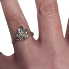 VTG 925 .06oz Sterling Ring 2 Calla Lily Flowers And Leaves Love Size 7.5