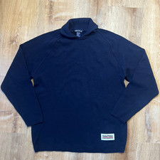 VTG Nautica Men  s Navy Sweater Mock Neck Size L 90s Classic Nautical Preppy