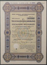 Ernst Heinkel Aktiengesellschaft 4 % Anleihe 1943 Serie V 1000 RM