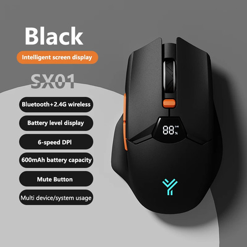 Bluetooth Wireless Mouse Smart Screen Battery Level Display Silent Office Mouse - Picture 21 of 22