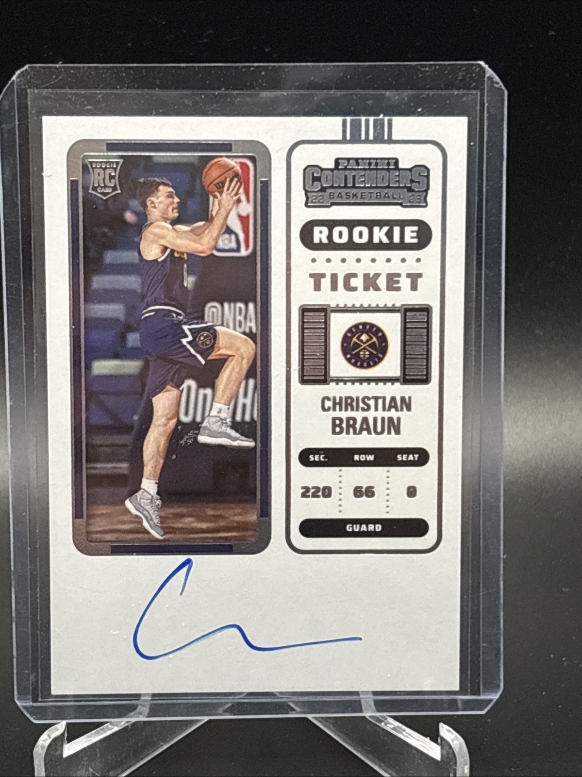 2022-23 Panini Contenders Christian Braun #106 RC On Card Auto Rookie Ticket