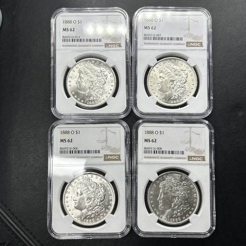 Dólar de plata Morgan 1888-O $1 "como nuevo de Nueva Orleans" NGC MS62 MS 62 MEJOR O COMO NUEVO - Imagen 13 de 17