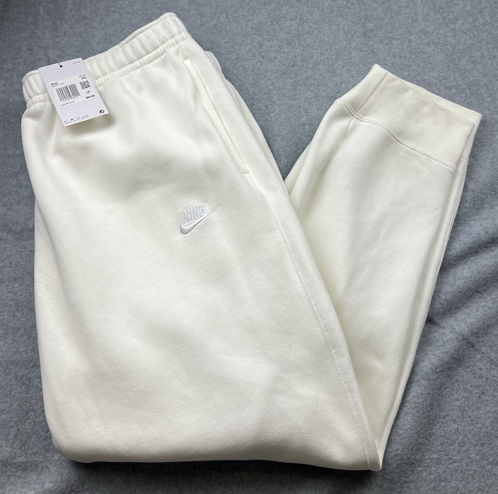 Nike NSW Club Fleece Jogger Pants BV2671-133 Sail White Size 2XL NWT