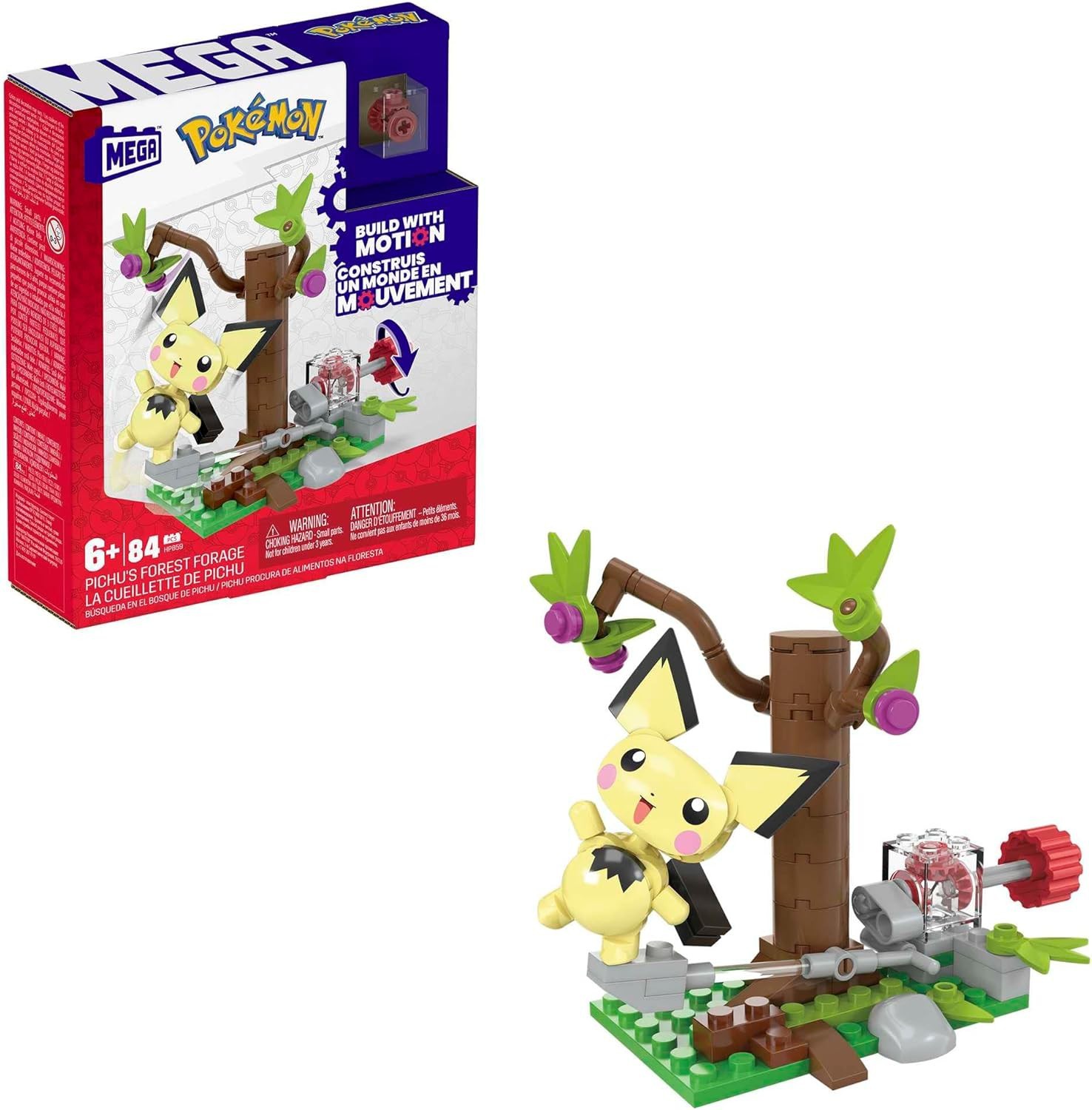Pokemon Wald Pichu Спилсет Бауклетце Мега Конструктор 84 Stcke HPB59 4690₽