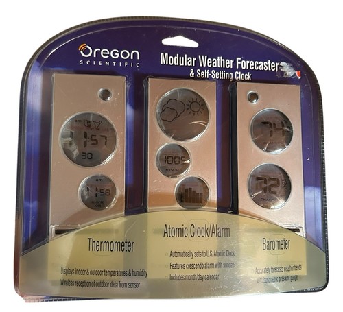 NEW Oregon Scientific Modula Weather Forecaster & Self Setting Clock Sealed - Picture 24 of 24