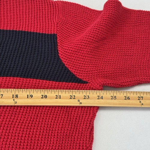 L.L. Bean Sweater Linen Cotton Fisherman Knit Outdoor Red Blue Men's Extra large - Picture 11 of 12