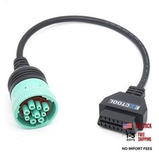 9 Pin J1939 to 16 Pin OBD2 Adapter Cable for Heavy Duty Trucks and Commercial